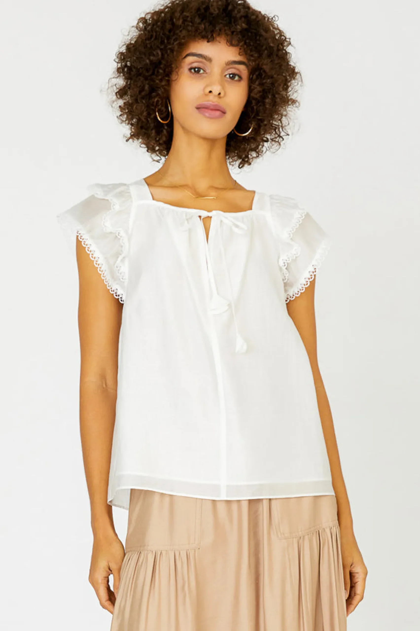Best Peekaboo Flutter Sleeve Top Women Sleeveless Tops | Short Sleeve Tops