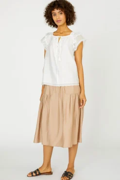 Best Peekaboo Flutter Sleeve Top Women Sleeveless Tops | Short Sleeve Tops