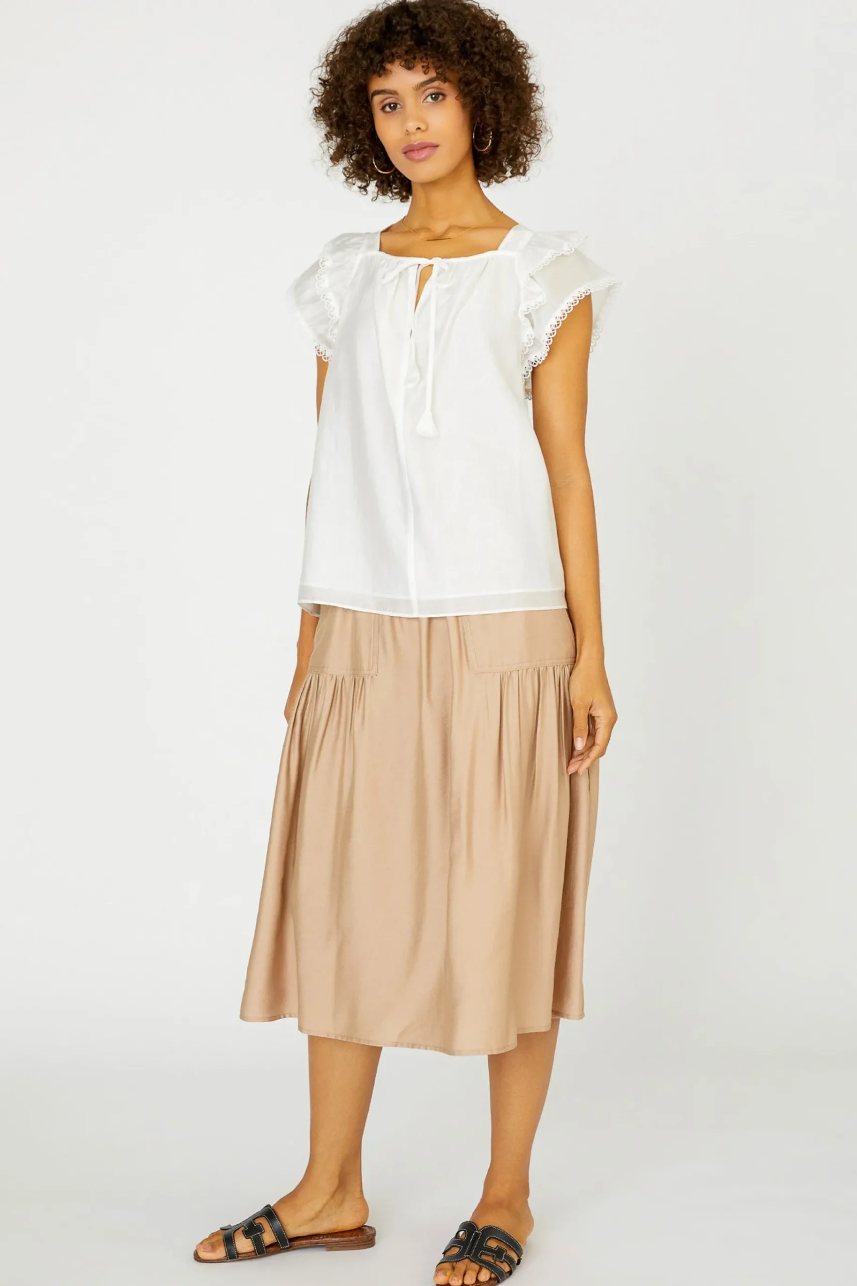 Best Peekaboo Flutter Sleeve Top Women Sleeveless Tops | Short Sleeve Tops
