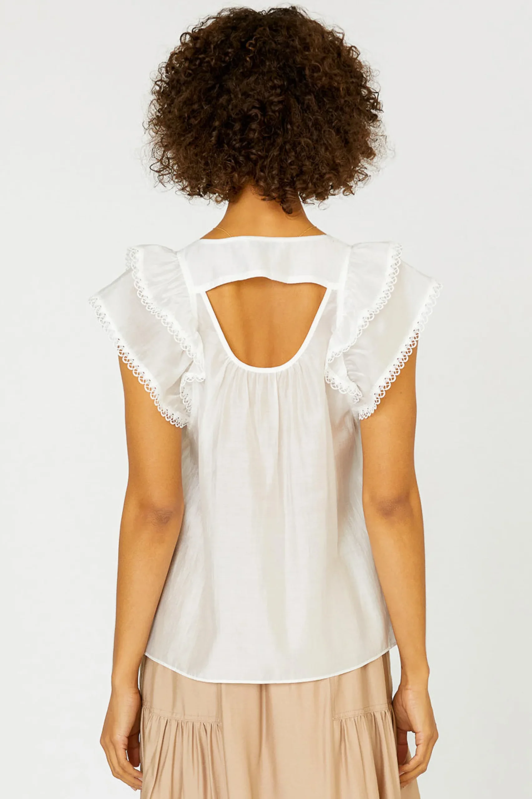 Best Peekaboo Flutter Sleeve Top Women Sleeveless Tops | Short Sleeve Tops
