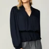 Hot Peplum Collared Blouse Women Long Sleeve Tops