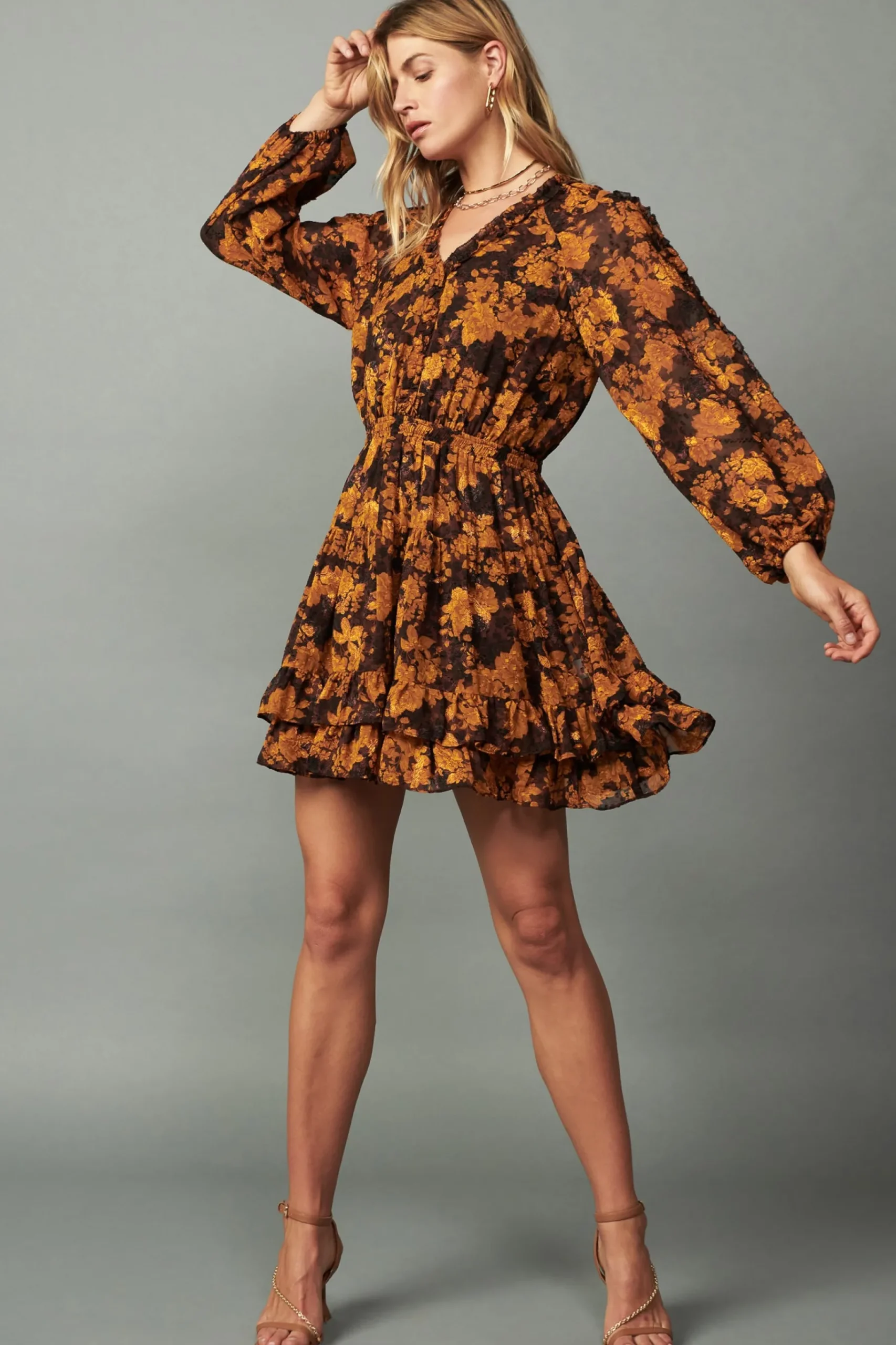Best Picot Stitch Ruffled Mini Dress Women Mini Dresses