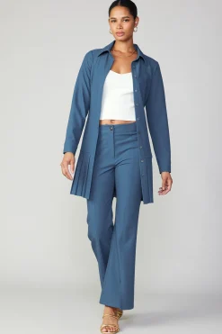 Hot Pintucked Split Hem Pant Women Pants