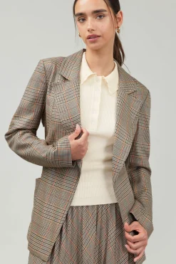Discount Plaid Layered Jacket Women Coats & Jackets