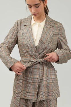 Discount Plaid Layered Jacket Women Coats & Jackets