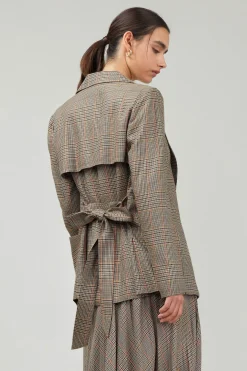 Discount Plaid Layered Jacket Women Coats & Jackets
