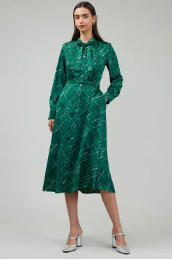 Fashion Plaid Pattern Midi Dress Women Midi Dresses