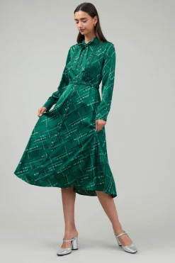 Fashion Plaid Pattern Midi Dress Women Midi Dresses