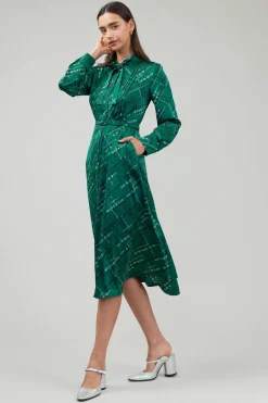 Fashion Plaid Pattern Midi Dress Women Midi Dresses