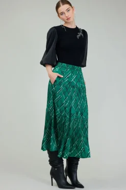 Hot Plaid Pattern Midi Skirt Women Skirts