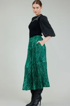 Hot Plaid Pattern Midi Skirt Women Skirts