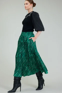 Hot Plaid Pattern Midi Skirt Women Skirts