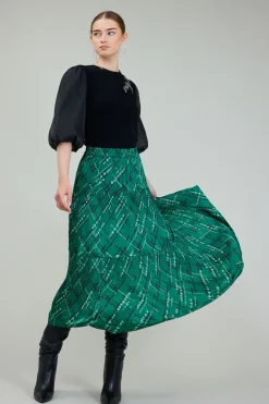 Hot Plaid Pattern Midi Skirt Women Skirts
