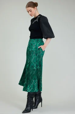 Hot Plaid Pattern Midi Skirt Women Skirts