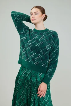 Clearance Plaid Pattern Sweater Women Knitwear | Sweaters