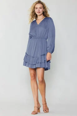 Hot Pleat Detail Tiered Mini Dress Women Mini Dresses