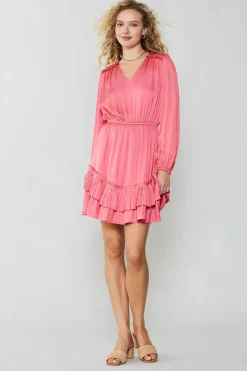 Sale Pleat Detail Tiered Mini Dress Women Mini Dresses