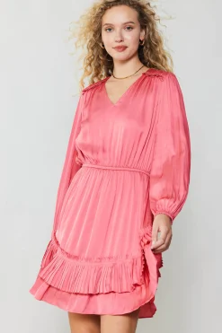 Sale Pleat Detail Tiered Mini Dress Women Mini Dresses