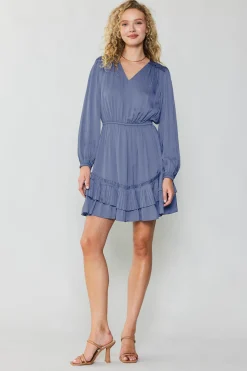 Hot Pleat Detail Tiered Mini Dress Women Mini Dresses