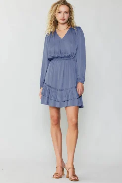 Hot Pleat Detail Tiered Mini Dress Women Mini Dresses