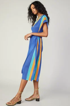 Clearance Pleated Border Kaftan Dress Women Maxi Dresses | Midi Dresses