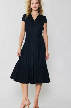 Online Pleated Midi Dress Women Midi Dresses