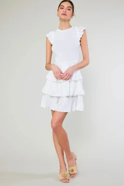Outlet Pleated Skirt Sweater Dress Women Knitwear | Mini Dresses