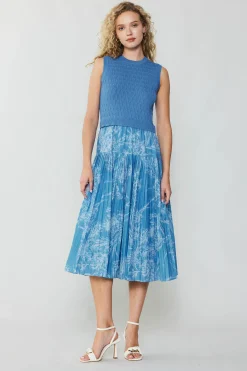 New Pleated Skirt Sweater Dress Women Knitwear | Midi Dresses