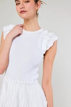 Outlet Pleated Skirt Sweater Dress Women Knitwear | Mini Dresses