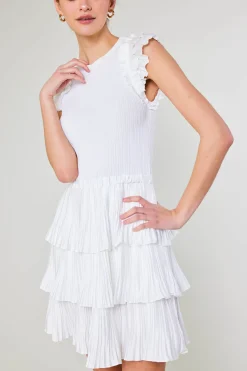 Outlet Pleated Skirt Sweater Dress Women Knitwear | Mini Dresses
