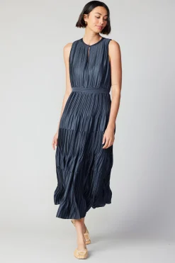 Hot Pleated Sleeveless Maxi Dress Women Maxi Dresses