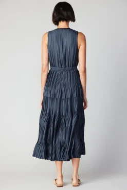 Hot Pleated Sleeveless Maxi Dress Women Maxi Dresses