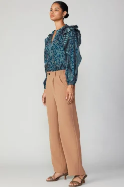 New Pleated Wide Leg Pant Women Pants