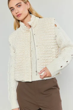 Online Quilted Cropped Vest Women Coats & Jackets