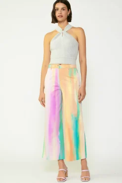 Fashion Rainbow Painterly Wide Leg Pants Women Pants