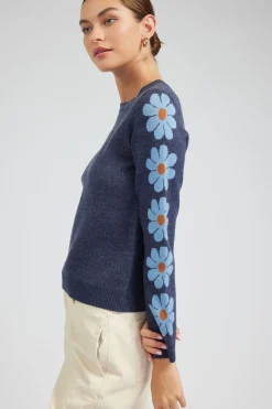 Outlet Retro Daisy Motif Sweater Women Knitwear | Sweaters
