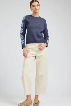Outlet Retro Daisy Motif Sweater Women Knitwear | Sweaters