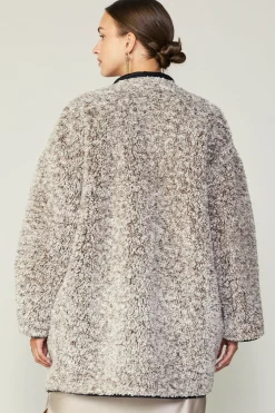 Hot Reversible Faux Fur & Leather Coat Women Coats & Jackets