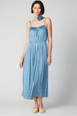 Hot Rose Applique Cami Dress Women Midi Dresses