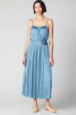 Hot Rose Applique Cami Dress Women Midi Dresses