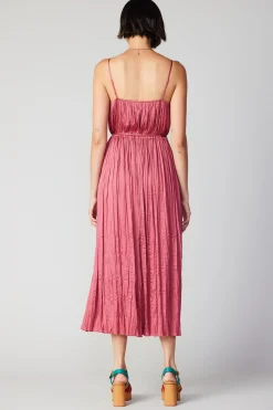 New Rose Applique Cami Dress Women Midi Dresses