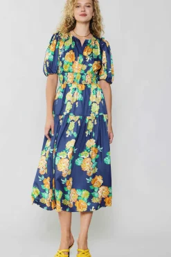 Clearance Rose Motif Maxi Dress Women Maxi Dresses | Midi Dresses