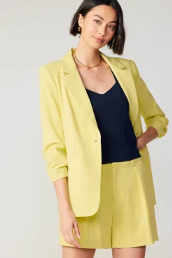 Sale Ruched Sleeve Blazer Women Coats & Jackets
