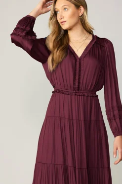 Best Ruffle Trim Maxi Dress Women Maxi Dresses