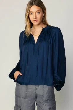 Hot Ruffled Cuff Blouse Women Long Sleeve Tops