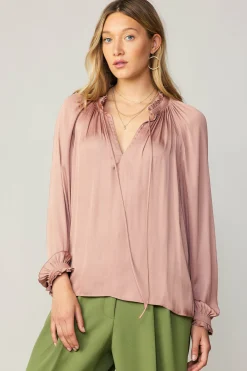 Fashion Ruffled Cuff Blouse Women Long Sleeve Tops