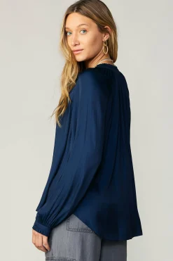 Hot Ruffled Cuff Blouse Women Long Sleeve Tops