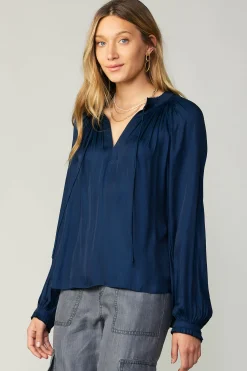 Hot Ruffled Cuff Blouse Women Long Sleeve Tops