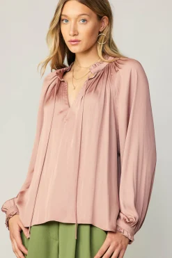 Fashion Ruffled Cuff Blouse Women Long Sleeve Tops