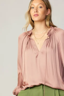 Fashion Ruffled Cuff Blouse Women Long Sleeve Tops